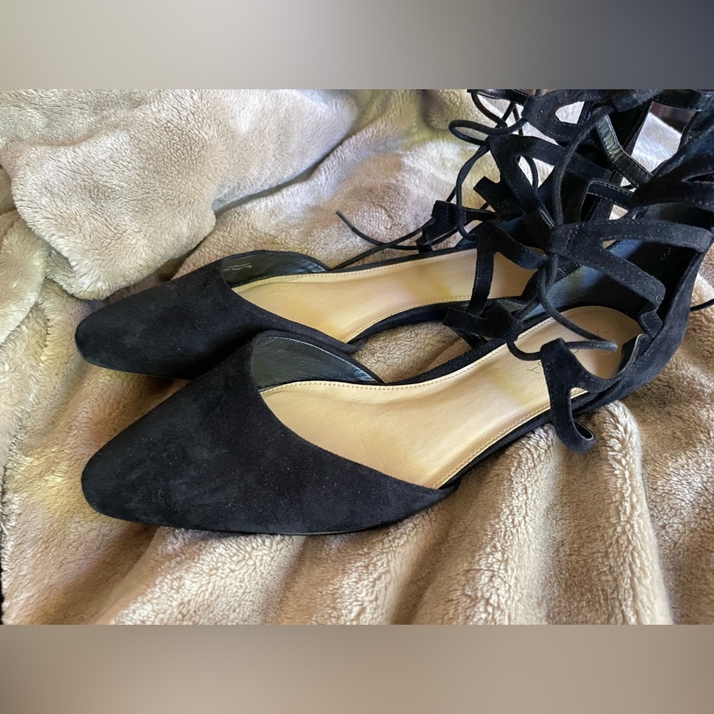 Via Spiga Surina Suede Lace Up Flats NEW